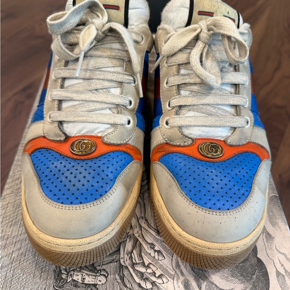 Gucci Other - Gucci Blue and Orange Sneakers vintage look in great shape!!